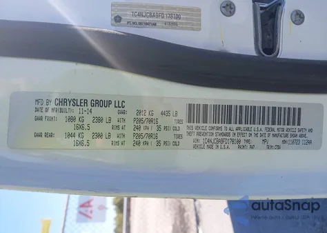 2015 Jeep Compass Sport from USA, damaged, VIN 1C4NJCBA9FD178100